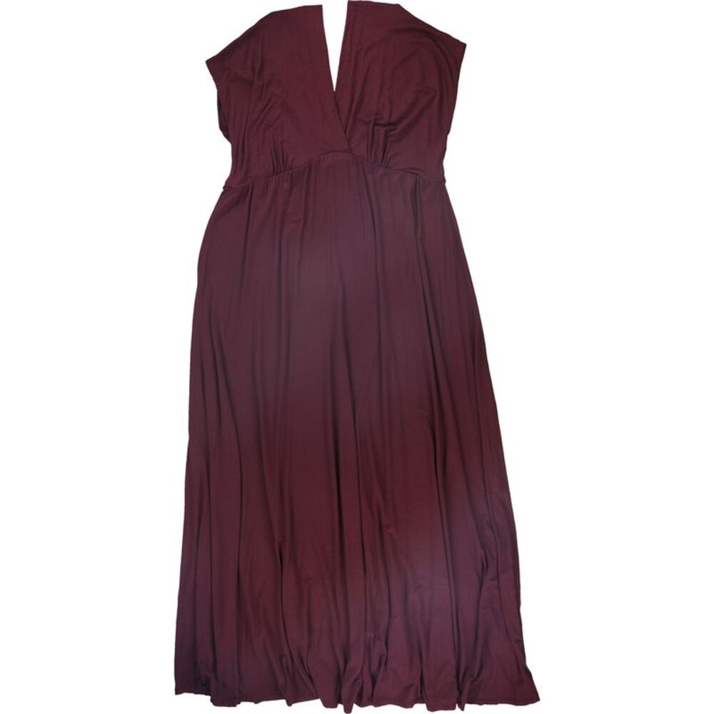 24seven Womens Plus Size Solid Empire Waist Maxi Dress, NWT